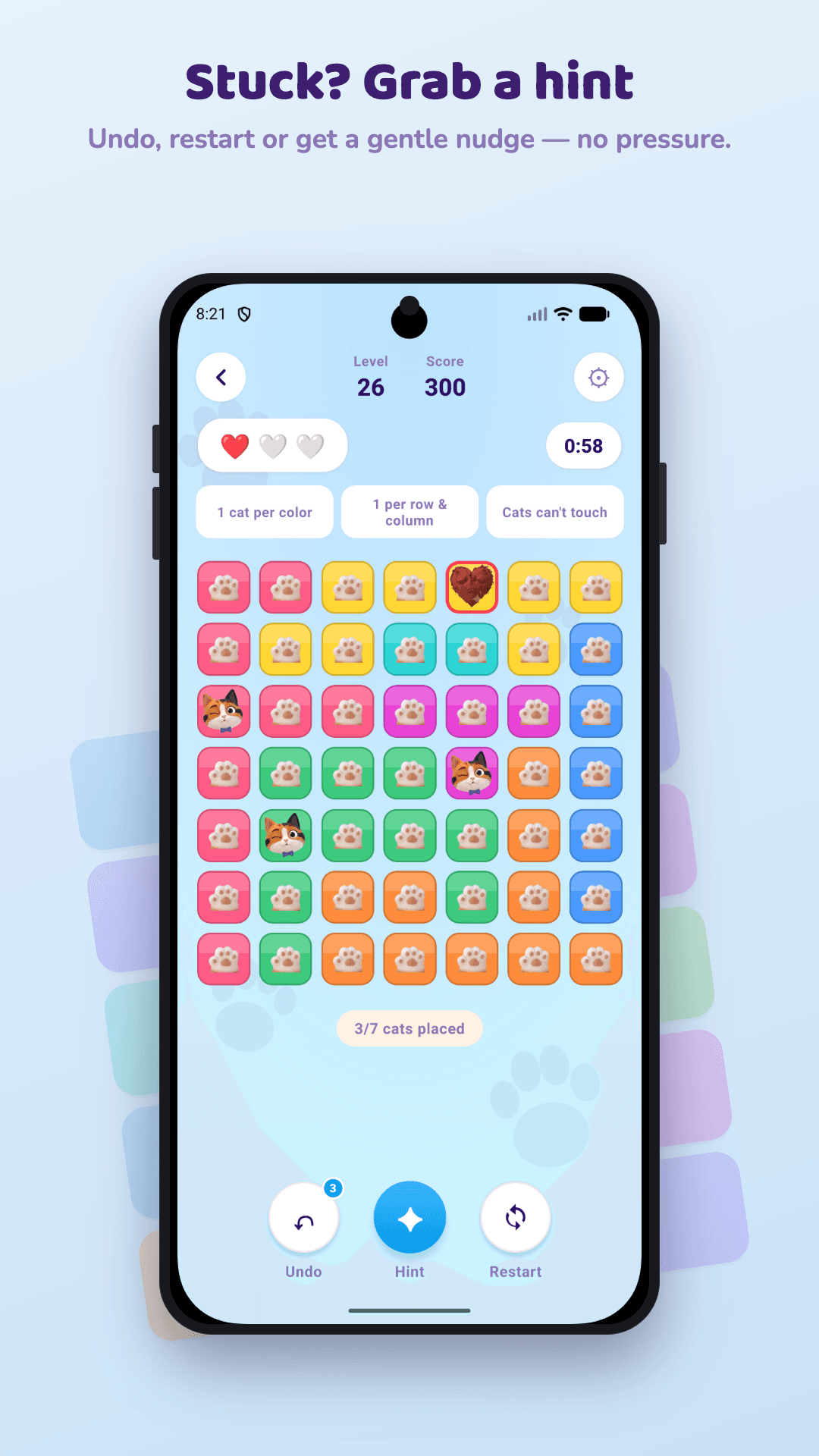 CatQueens: Logic Puzzle Game thumbnail 4