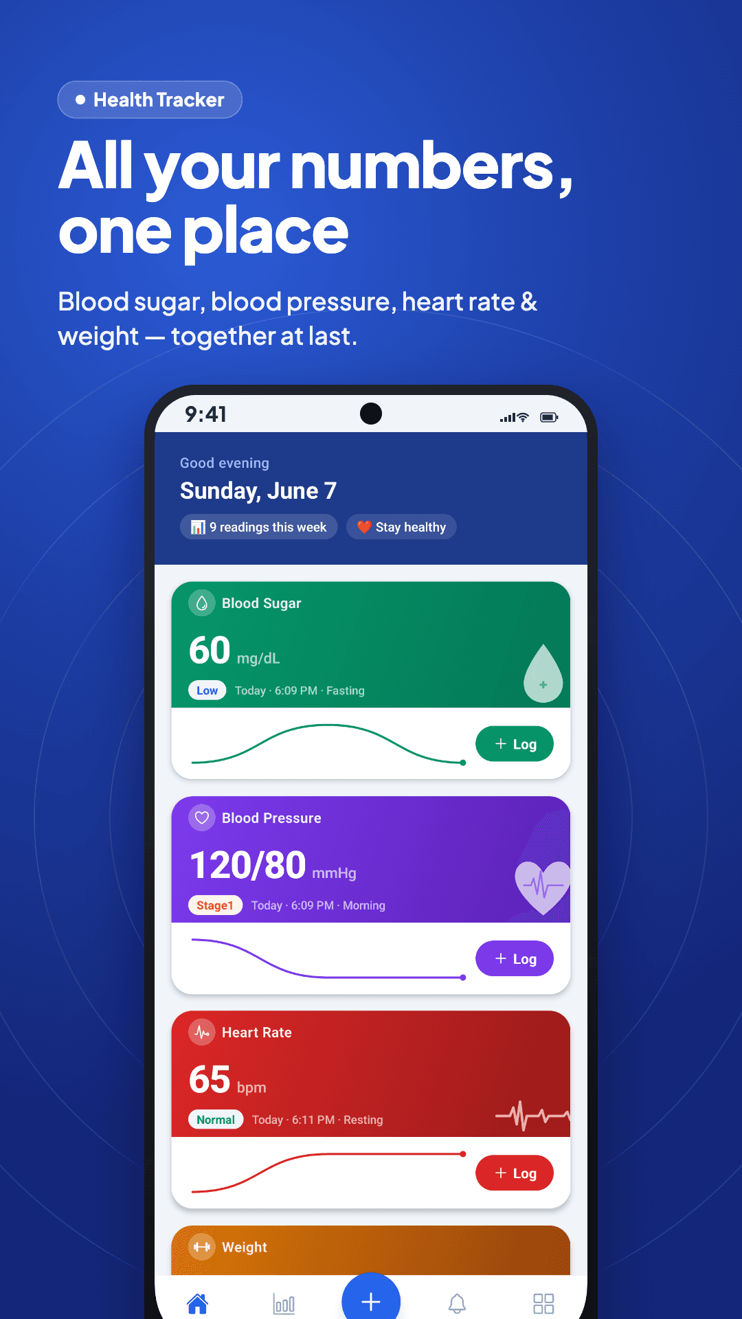 Blood Sugar Tracker & BP Log screenshot 1